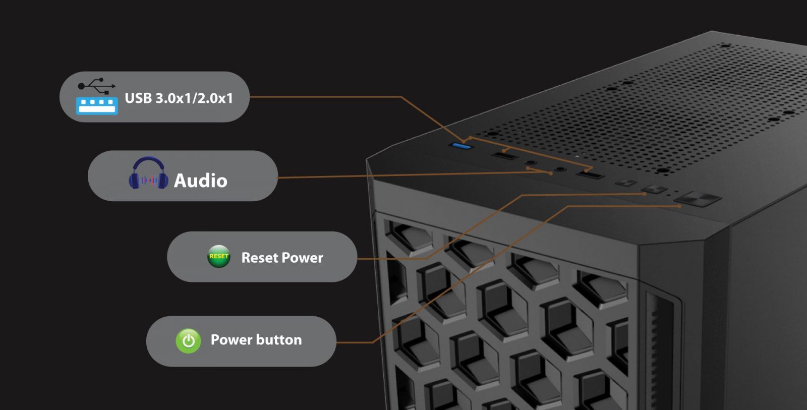 CASE VSPTECH GAMING MID TOWER CHASSIS M04