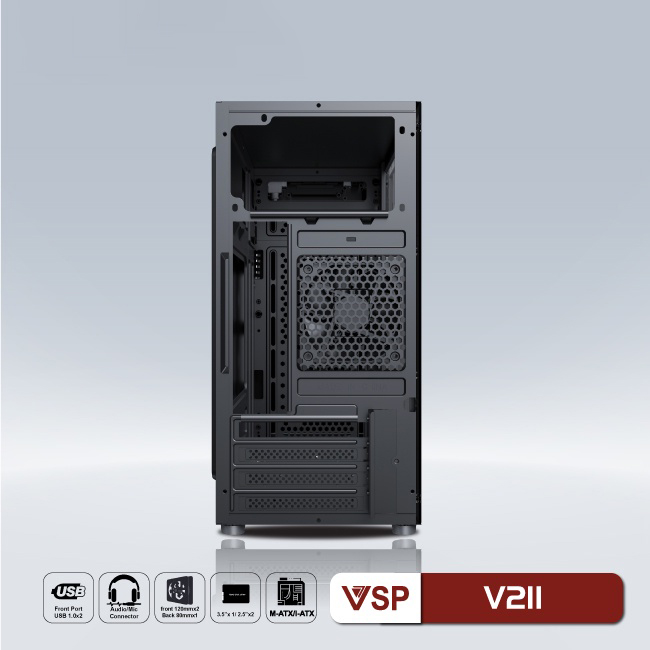 Case VSP V211 Có Sẵn LED RGB Nắp Hông Kính Cường Lực