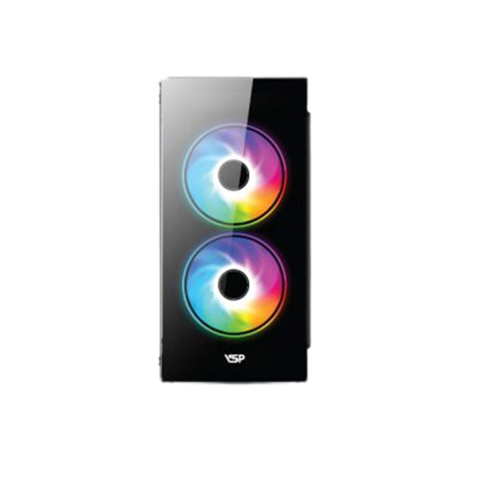 Case VSP V212 Trắng (Chuẩn mATX) Hai Mặt Kính Cường Lực