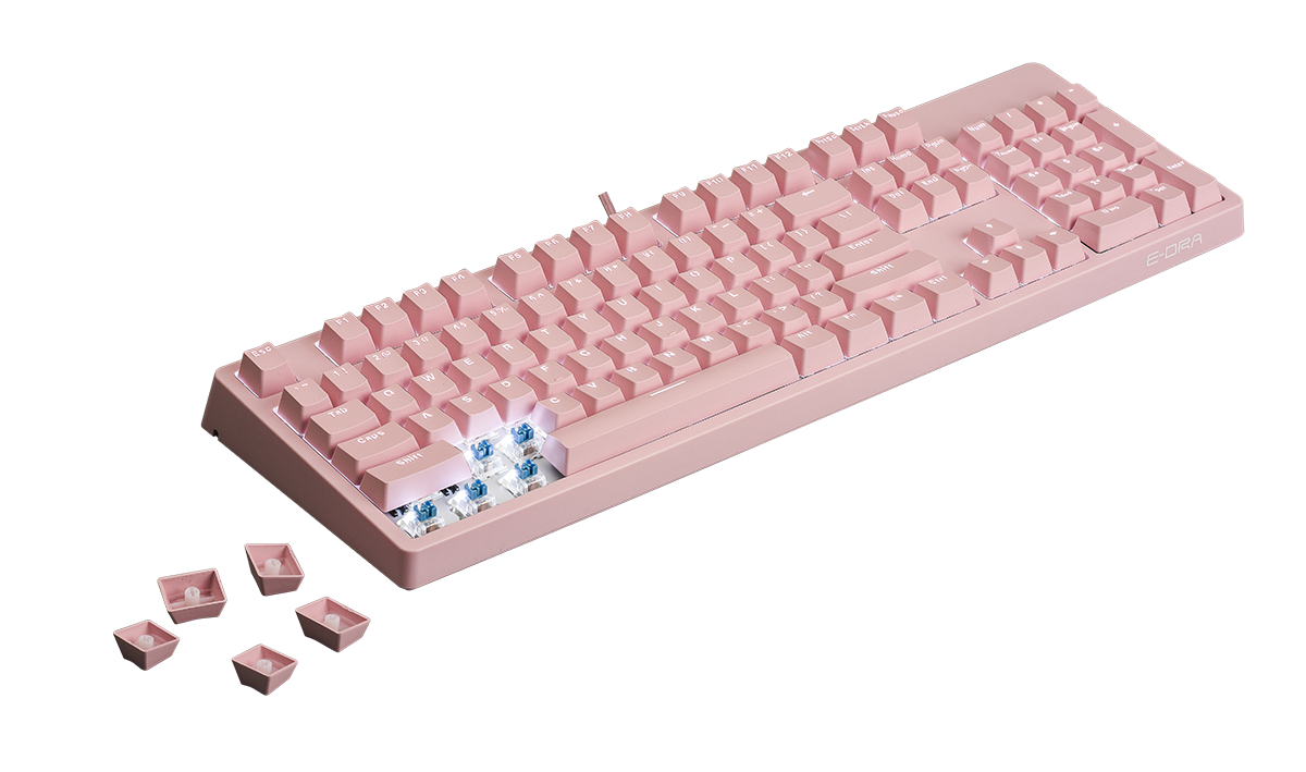 Bàn phím cơ E-DRA EK3104 Dream Pink Huano Blue switch