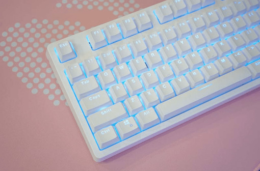 Bàn phím cơ E-DRA EK387 Ice White Huano Red switch