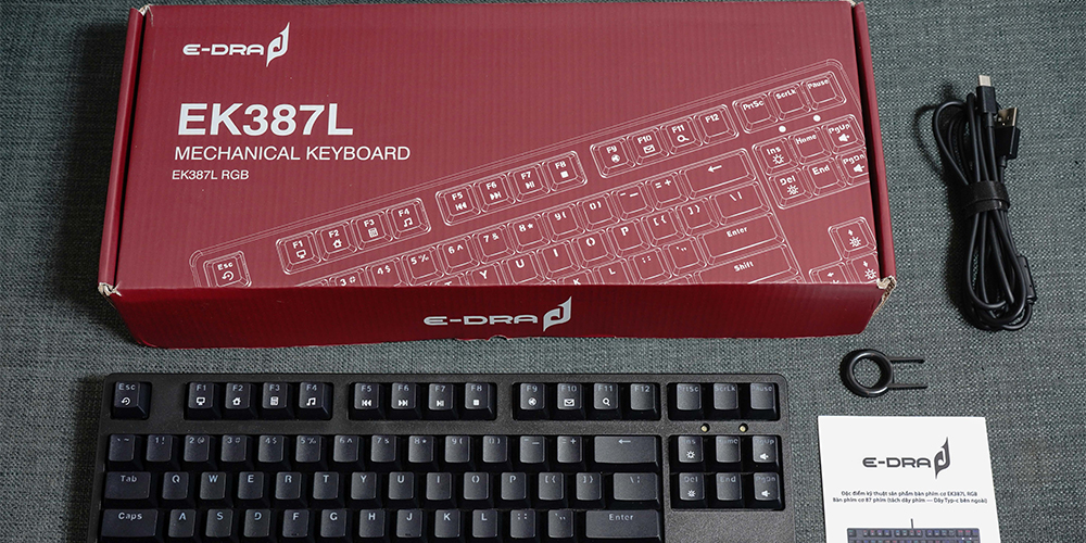 Bàn phím cơ E-DRA EK387L Blue switch