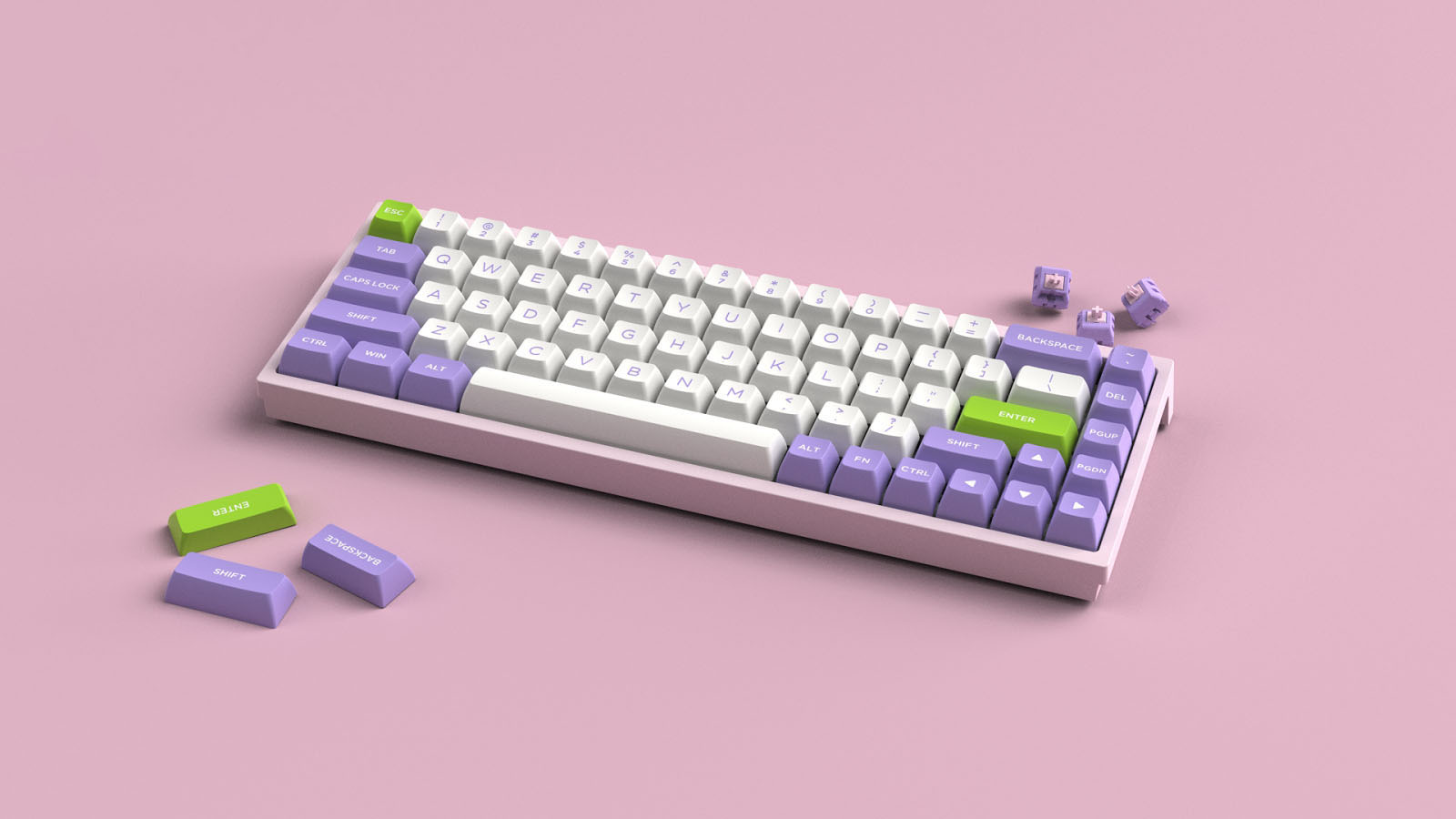 Bàn phím cơ FL-Esports FL680SAM Peach Wireless Gateron Cap White switch