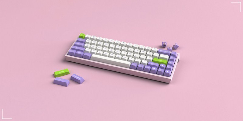 Bàn phím cơ FL-Esports FL680SAM Purple Wireless Gateron Cap White switch