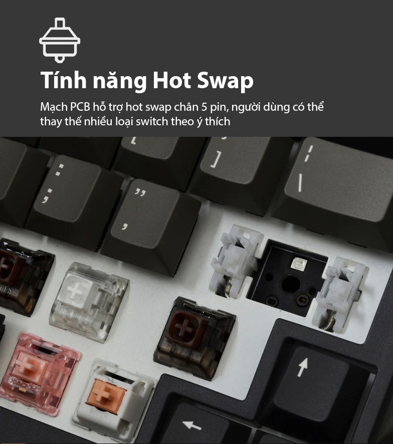 Bàn phím cơ FL-Esports FL980CP Sound Wave Green Kailh Box Rosa switch