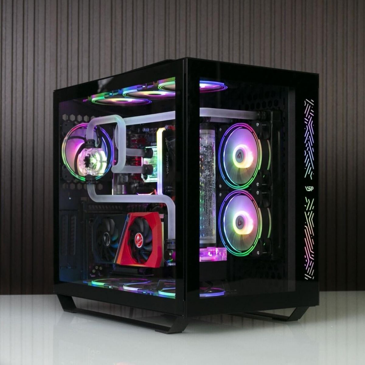 Case EROG ES5 Black Case Trong suốt, Có Sẵn panel LED ARGB 