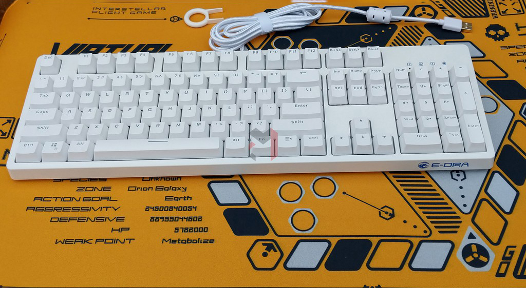 Bàn phím cơ E-DRA EK3104 Ice White Huano Red switch