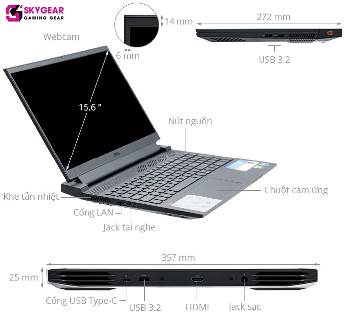 Laptop Dell Gaming G15 5515 70266675