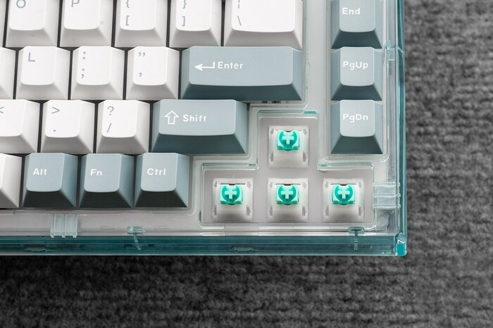 Bàn phim cơ FL-Esports Q75 3 Mode Wireless Gasket Mount Blue Haze Kailh Box Cool Mint switch