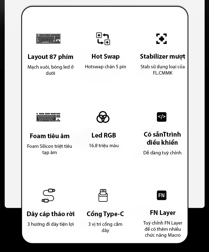 Bộ kit bàn phím cơ K210-MK870