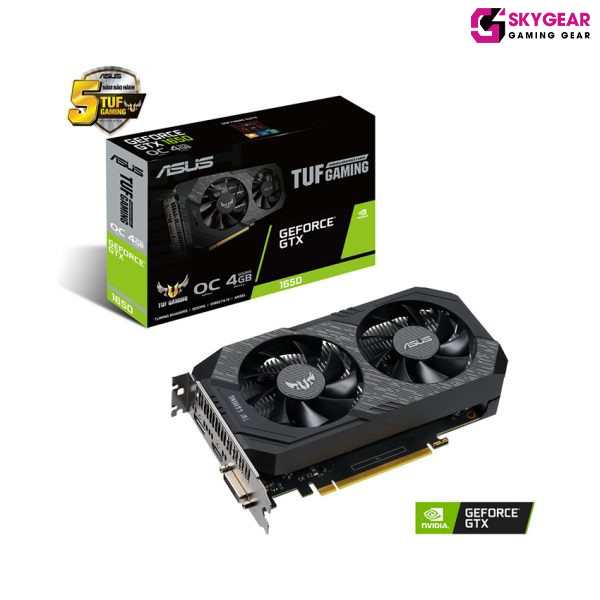 Card màn hình Asus TUF GTX 1650-4GD6-P-GAMING (4GB GDDR6, 128-bit, DVI+HDMI+DP)
