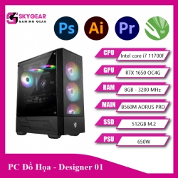 PC Đồ Họa - Designer 01(Core i7 11700F/ GTX 1650 OC 4G/ B560M/ 8GB/ 512GB)