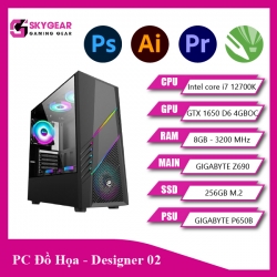 PC Đồ Họa - Designer 02 (Core i7 12700K/  GTX 1650 D6 4GB OC/  Z690/ 8GB/ 256GB)
