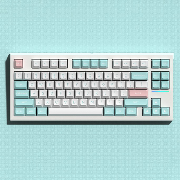 Bàn phím cơ FL-Esports FL750 Marshmallow 3 Mode Gasket Mount Kaih Box Kailh MX Cool Mint switch