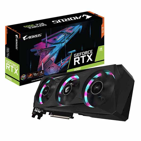 VGA Gigabyte RTX 3060 AORUS ELITE 12GD-V2 Chính Hãng